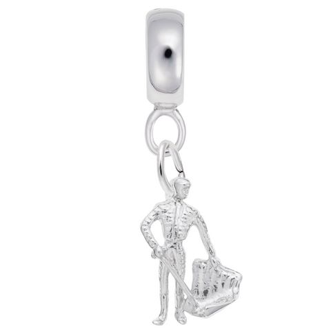 Bull Fighter Charm Dangle Bead In Sterling Silver