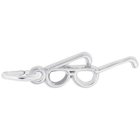 Glasses Charm In 14K White Gold