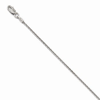 14K White Gold Wheat Chain