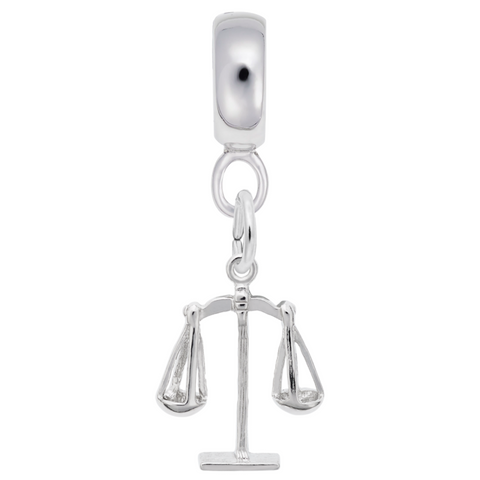 Scales Of Justice Charm Dangle Bead In Sterling Silver