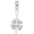 4 Leaf Clover Charm Dangle Bead In Sterling Silver