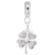 4 Leaf Clover charm dangle bead in Sterling Silver hide-image