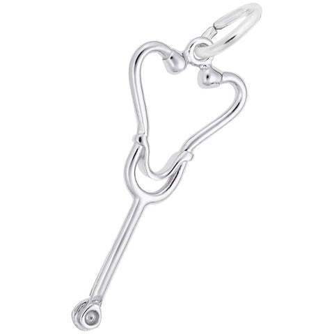 Stethoscope Charm In 14K White Gold