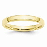 10k Yellow Gold 3mm Bevel Edge Comfort Fit Wedding Band