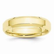 10k Yellow Gold 5mm Bevel Edge Comfort Fit Wedding Band