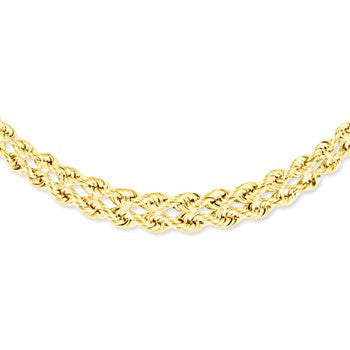 10K Yellow Gold Polished Grad Rope Necklace