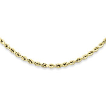 10K Yellow Gold Polished Hollow Rope Chain