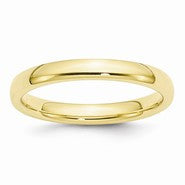 10k Yellow Gold 3mm Standard Comfort Fit Wedding Band