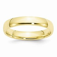 10k Yellow Gold 4mm Lightweight Comfort Fit Wedding Band