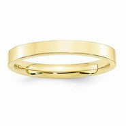 10k Yellow Gold 3mm Standard Flat Comfort Fit Wedding Band