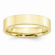 10k Yellow Gold 5mm Standard Flat Comfort Fit Wedding Band