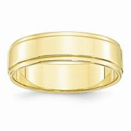 10k Yellow Gold 6mm Flat with Step Edge Wedding Band