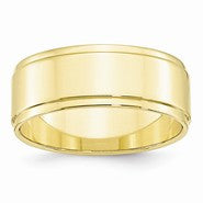 10k Yellow Gold 8mm Flat with Step Edge Wedding Band