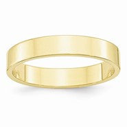 10k Yellow Gold 4mm Lightweight Flat Wedding Band