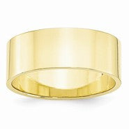 10k Yellow Gold 8mm Lightweight Flat Wedding Band