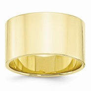 10k Yellow Gold 12mm Lightweight Flat Wedding Band