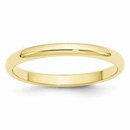 10k Yellow Gold 2.5mm Half Round Wedding Band