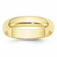 10k Yellow Gold 5mm Half Round Wedding Band