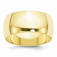 10k Yellow Gold 10mm Half Round Wedding Band