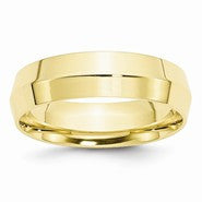 10k Yellow Gold 6mm Knife Edge Comfort Fit Wedding Band