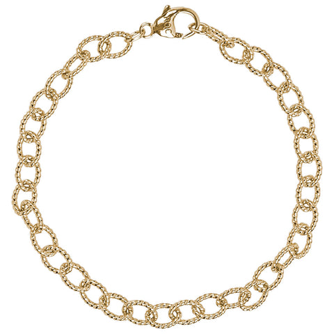 Twisted Link Classic Charm Bracelet in Gold Plated