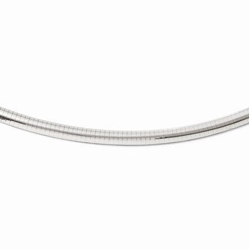 14K White Gold Domed Omega, 18 inch x 6mm, Jewelry Chains and Necklace