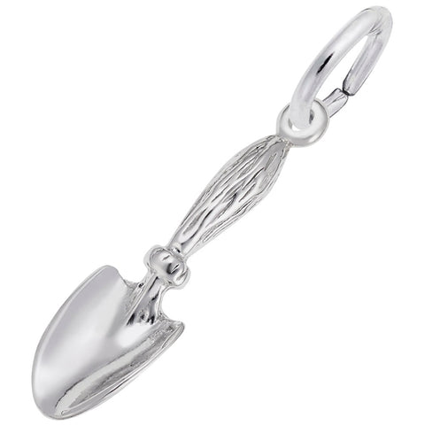 Shovel Charm In 14K White Gold