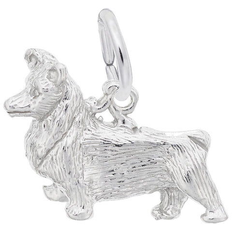 Pembroke Charm In 14K White Gold