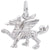 Griffin Charm In 14K White Gold