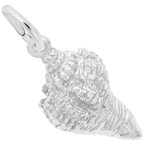 Shell Charm In 14K White Gold