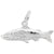 Fish Charm In 14K White Gold