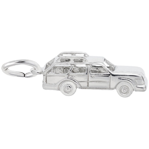 Station Wagon Charm In Sterling Silver
