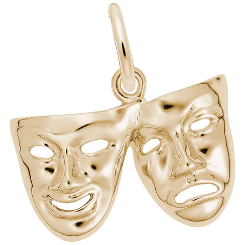 Comedy And Tragedy Charm in Yellow Gold Plated