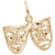 Comedy And Tragedy Charm In Yellow Gold