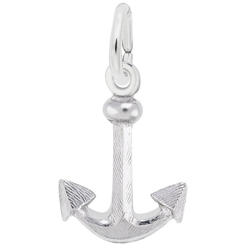 Anchor Charm In 14K White Gold