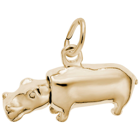 Hippo Charm In Yellow Gold