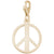 Peace Symbol Charm in Yellow Gold Plated