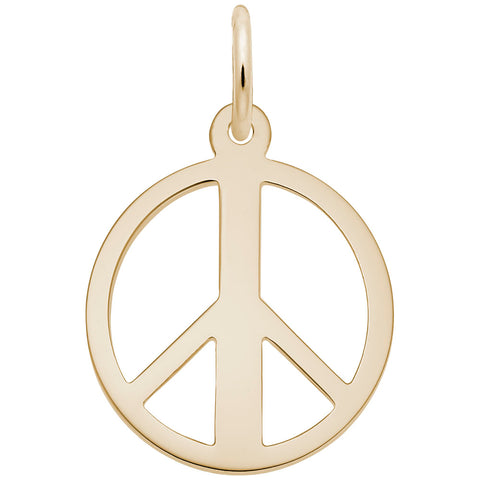 Peace Symbol Charm In Yellow Gold