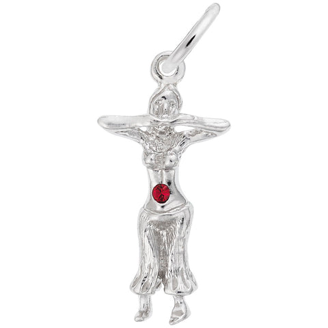 Belly Dancer Charm In 14K White Gold