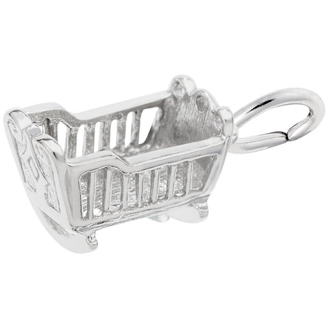 Cradle Charm In 14K White Gold