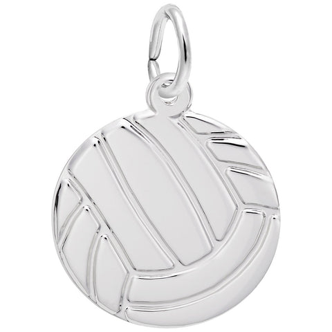 Volleyball Charm In 14K White Gold