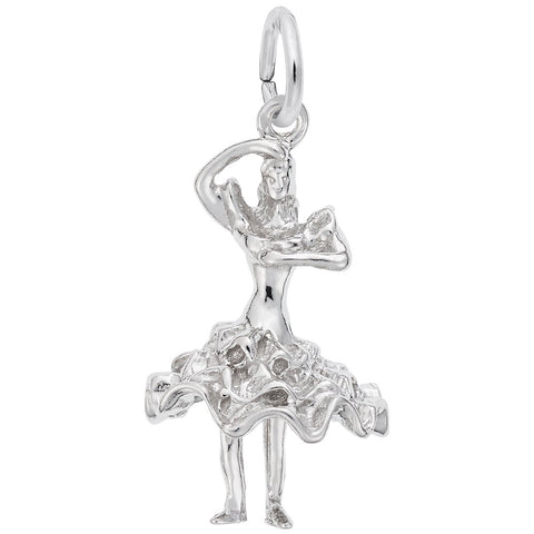 Spanish Dancer Charm In 14K White Gold