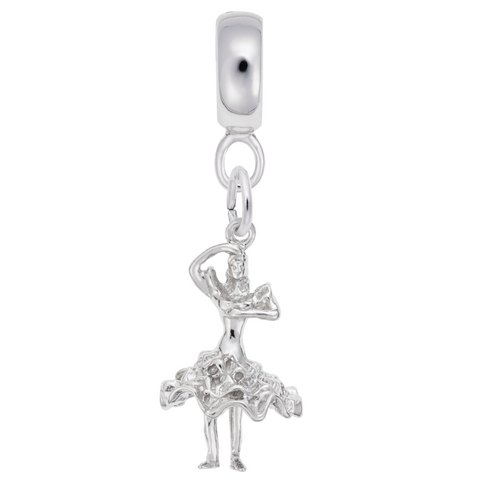 Spanish Dancer Charm Dangle Bead In Sterling Silver