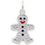 Gingerbread Man Charm In 14K White Gold