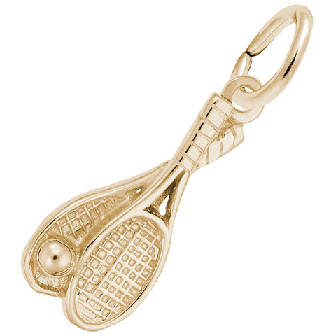 Tennis Racquet Charm in Yellow Gold Plated