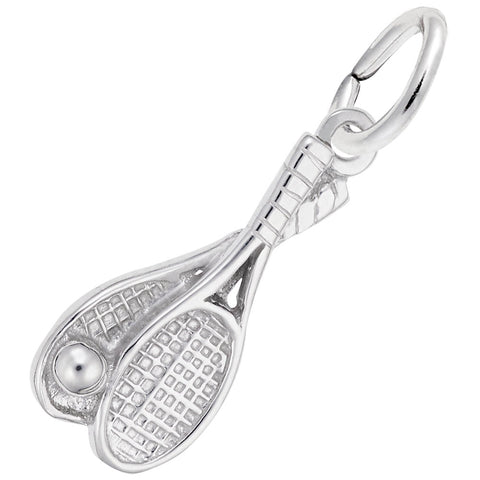 Tennis Racquet Charm In Sterling Silver