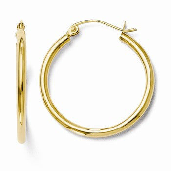 14k Yellow Gold Polished Hoop Earrings