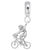 Cyclist Charm Dangle Bead In Sterling Silver