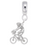 Cyclist charm dangle bead in Sterling Silver hide-image