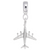 Airplane charm dangle bead in Sterling Silver hide-image